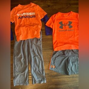 4 Under Armour Boys Size 4 Longsleeve Shirt, Pant, T-Shirt & Short Set